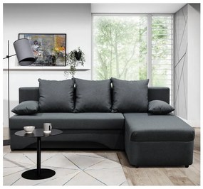 Unive. rozkładany narożnik z pojemnikiem w układzie L ALMEIDA antracyt