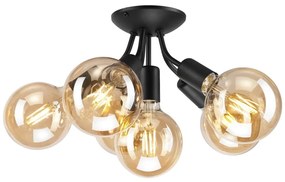 Czarna lampa sufitowa bez klosza Viggo – LAMKUR