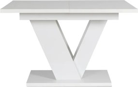 Stół Prostokątny Rozkładany CLARK 120-160 cm Biały Połysk Glamour