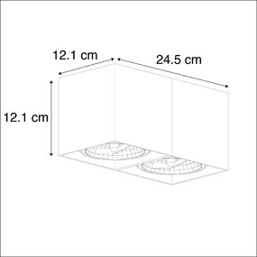 Designerski Reflektorek / Spot / Spotow kwadratowy czarny 2-źródła światła - Box Nowoczesny Oswietlenie wewnetrzne