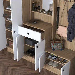 Zestaw do przedpokoju Pome White and Walnut II