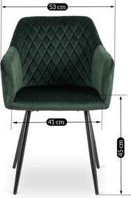 Krzesło Tapicerowane SHANE Zielone Nowoczesne Loft