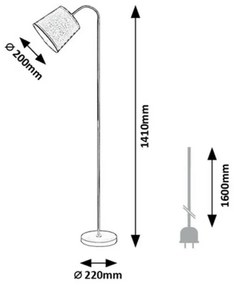 Rabalux 6640 Godric lampa stojąca podłogowa, czarny