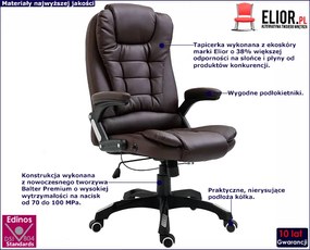 Brązowy rozkładany fotel biurowy - Loker