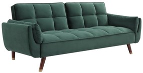 Kanapa 3-osobowa rozkładana z zielonego weluru - GULCAN