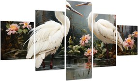 Obraz - Białe żurawie (125x70 cm)