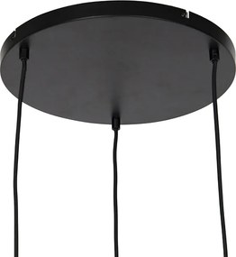 Designerska lampa wisząca czarna ze złotem i dymionym szkłem 3-światła - Zuzanna