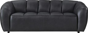 Sofa 2-osobowa ze skóry w kolorze czarnym PRADONI