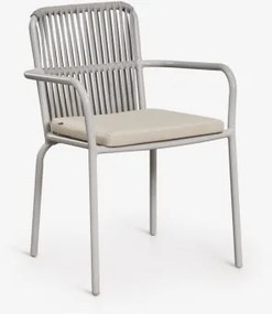 Zestaw 4 Sztaplowanych Krzeseł Ogrodowych Z Podłokietnikami Z Aluminium Alberta Smoky Green - Sklum