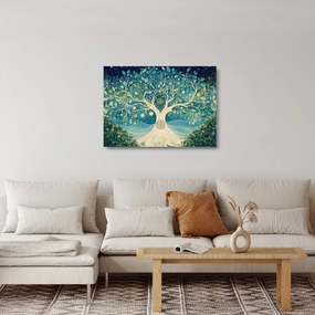 Obraz na szkle – Magiczne drzewo ze spiralami (70x50 cm)