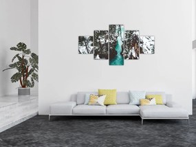 Obraz - górska rzeka zimą (125x70 cm)