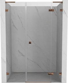 Mexen Lunar L drzwi prysznicowe uchylne prawe 120 cm, transparent, różowe złoto - 834SL-120-050-60-00-P