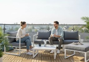 Nowoczesny szary zestaw aluminiowy mebli ogrodowych Marinel