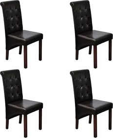 Zestaw 4 pikowanych krzeseł z ekoskóry wenge D6-M31