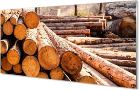 Szklany Panel Składowisko Drewnianych Bali