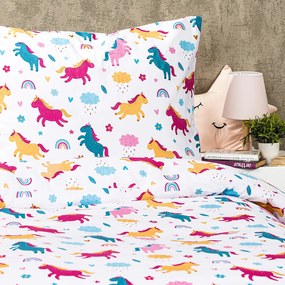 4Home Dziecięca pościel bawełniana Unicorn, 160 x 200 cm, 70 x 80 cm