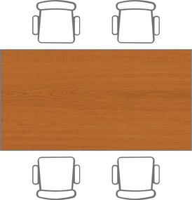 Stół jadalniany, 160x80 cm, szara podstawa, czereśnia