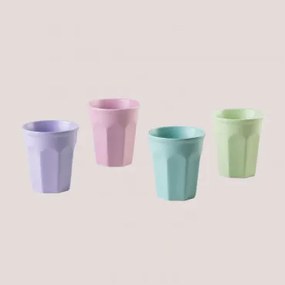 Zestaw 4 Porcelanowych Szklanek 300 Ml Giulin Design Multicolour Fresh - Sklum
