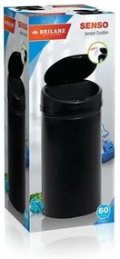 Brilanz Bezdotykowy kosz na śmieci Senzo 60 l, okrągły, czarny