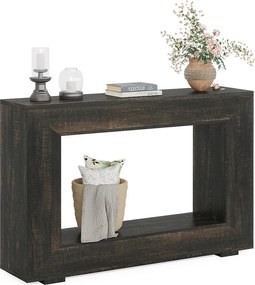 Stolik konsolowy 120 cm, stolik kawowy ze schowkiem, nowoczesny stolik do przedpokoju, czarny