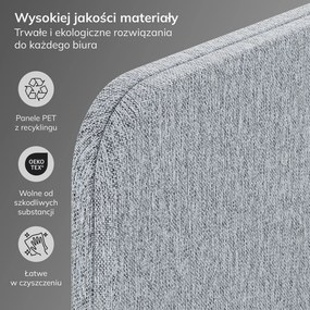 Ścianka działowa akustyczna Sadie, kolor Moon Dust, rozmiar 280/145 cm