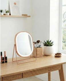 Lusterko Do Makijażu PREMIUM Kosmetyczne POŁYSK Metalowe PODŚWIETLANE LED