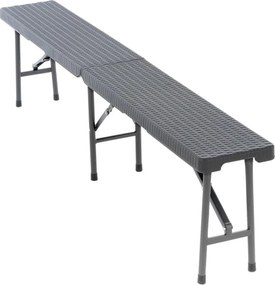 Zestaw 2 składanych ławek - antracytowo-szary, 180 cm