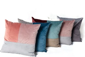 Poduszka Patchwork kwadratowa pink grey lilac