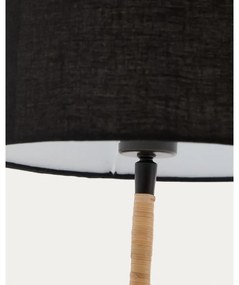 Czarna lampa stołowa z tekstylnym kloszem (wysokość 45 cm) Pina – Kave Home