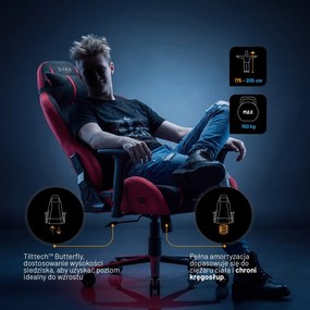 Fotel gamingowy materiałowy Diablo X-One 2.0 King Size, Bloody Mary