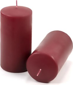 Zestaw świec słupkowych, 15 cm, Ø 7,5 cm, bordowy, 4 sztuki.