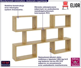 Skandynawska półka na książki w kolorze dąb artisan Edro 4X