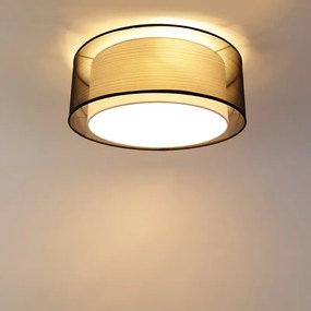 Nowoczesna lampa sufitowa czarna z białym 50 cm 3-światła - Drum Duo