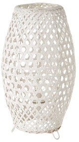 Biała bambusowa lampa stołowa (wys. 36 cm) – Casa Selección