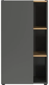 Antracytowy regał w dekorze dębu 61x110x34 cm Adrano – Germania
