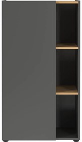 Antracytowy regał w dekorze dębu 61x110x34 cm Adrano – Germania
