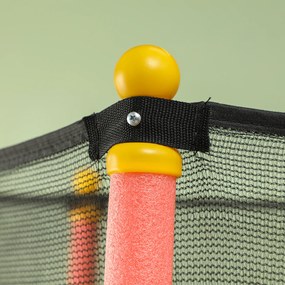 HOMCOM Trampolina dla dzieci, Ø163 cm, z siatką bezpieczeństwa, do użytku wewnątrz i na zewnątrz, do 50 kg, Stal, Plastik, Czerwona