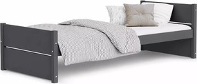 Łóżko dziecięce Modig 90x200 z szufladą białe/szare stelaż Flex