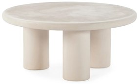 Kremowy okrągły stolik w dekorze kamienia ø 80 cm Iriel – MOME