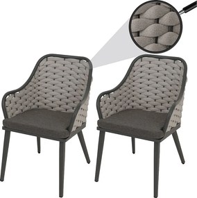 Krzesło ogrodowe MCW-O16 (zestaw 2 sztuk),  jasnoszary Poduszki ciemnoszary