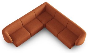 Narożnik z tkaniny szenilowej w kolorze terakoty Paolo – Milo Casa