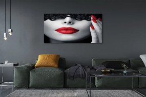 Obraz drukowany na płótnie Zmysłowe Czerwone Usta