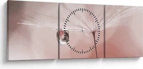 Obraz - Kropla rosy (z zegarem) (90x30 cm)