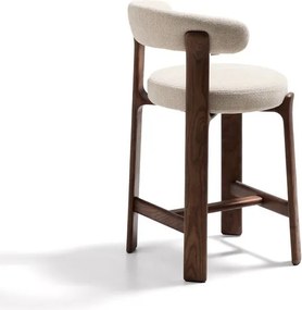 Hoker w kolorze beżowo-ciemnonaturalnym z litego drewna jesionowego (wysokość siedziska 65 cm) Granite – Kave Home