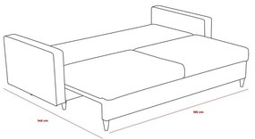 Jasnobrązowa rozkładana sofa 210 cm Eva – Balcab Home