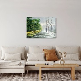 Obraz na szkle - Zima kontra lato (70x50 cm)