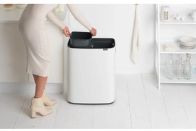 Biały stalowy kosz na śmieci do segregacji odpadów otwierany na dotyk 60 l Bo Touch Bin – Brabantia