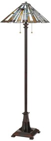 Quoizel QZ-MAYBECK-FL - Lampa stojąca Tiffany MAYBECK 2xE27/60W/230V