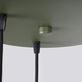 Lampa wisząca HALO 3P zielona oliwka ryflowana SOLLUX  LIGHTING
