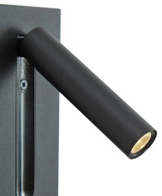 Nowoczesny Kinkiet / Lampa scienna czarny z LED - Plaza Nowoczesny Oswietlenie wewnetrzne